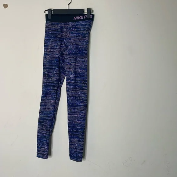Nike Pro XS purple black leggings - Picture 1 of 4
